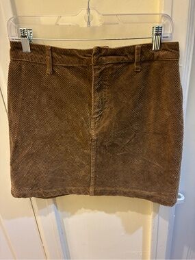 Brown Corduroy Mini, 14.5” waist, 97% Cotton